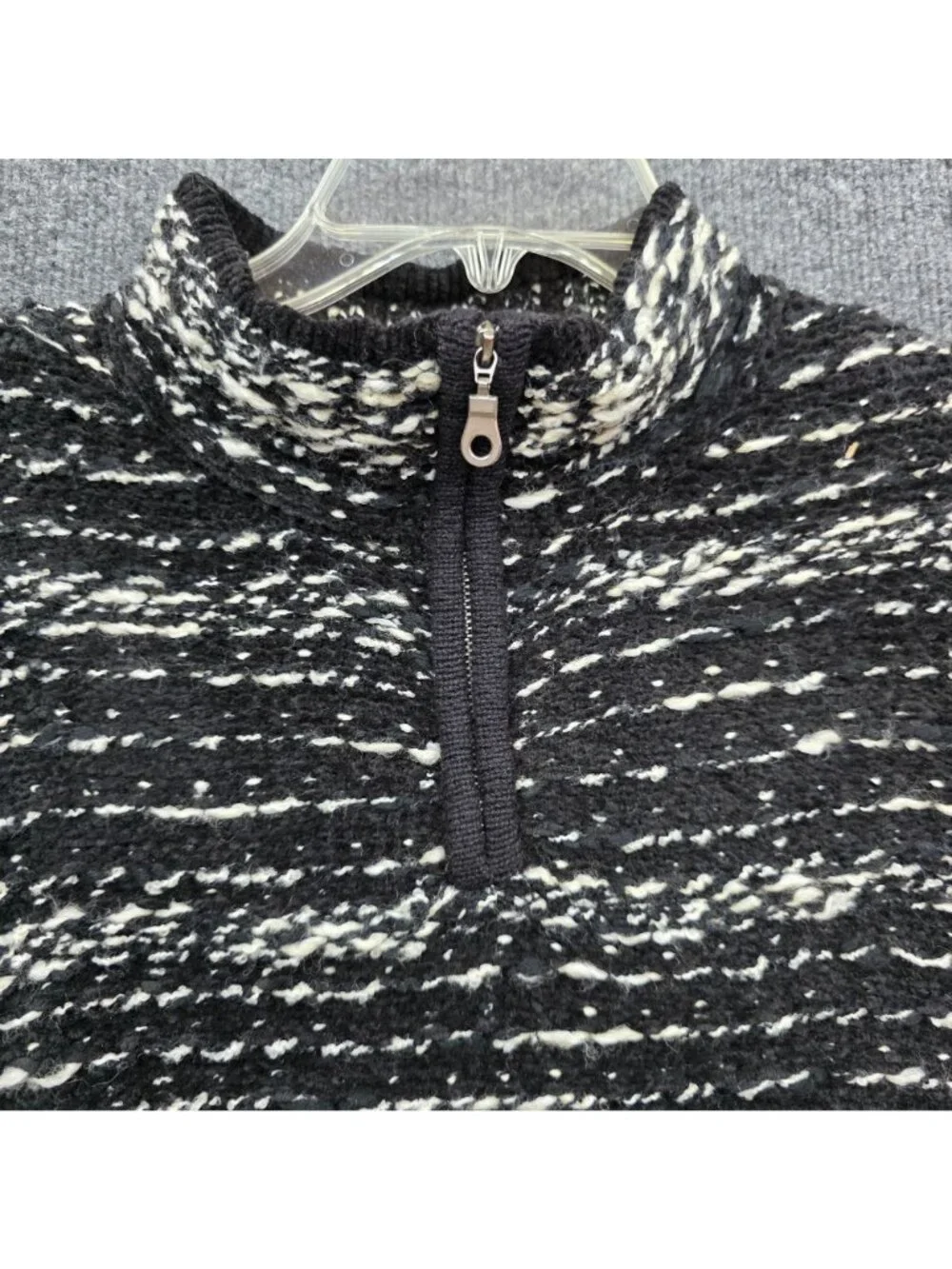 Vintage Koret Marled Wool Sweater M Black Deadstock Whimsygoth Preppy Outdoor